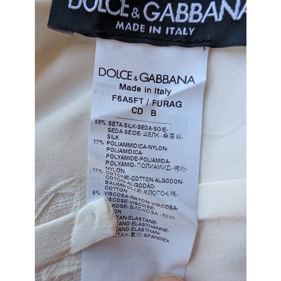Dolce‎ & Gabbana Silk Lace Slip Dress Made in Italy Ivory Size 38 - Picture 7 of 9